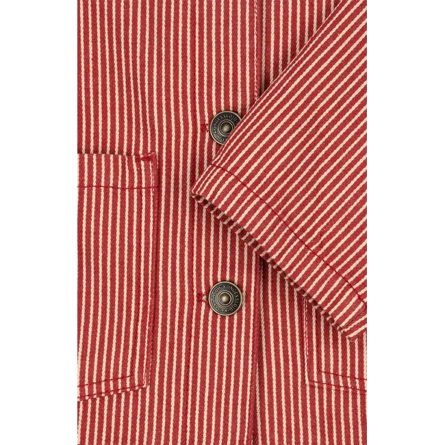 Konges Slojd LUC SHIRT JACKET GOTS MILK ROUGE STRIPE