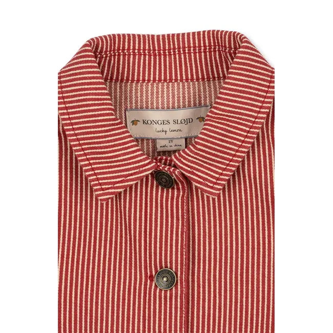Konges Slojd LUC SHIRT JACKET GOTS MILK ROUGE STRIPE