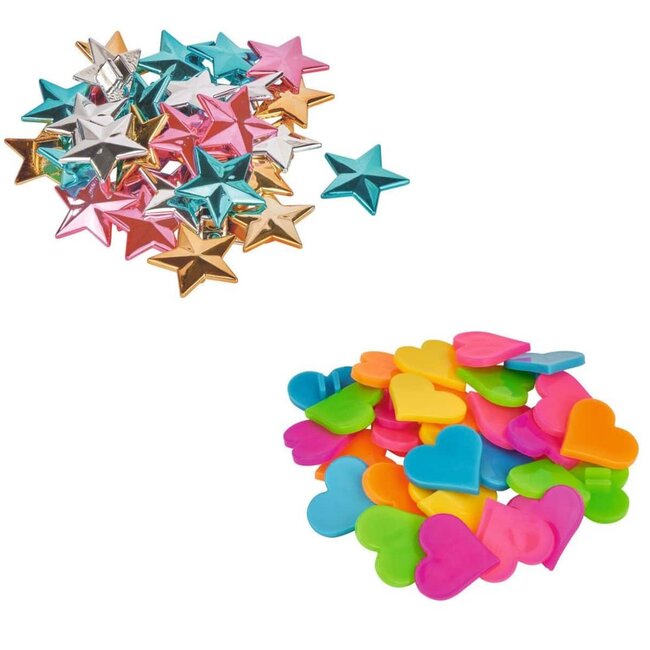 Moses Spaakdecoratie metallic sterren/hartjes