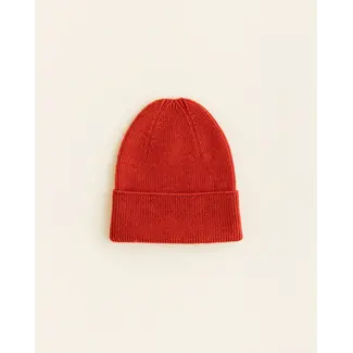 HVID Beanie wol Fonzie NEWBORN  Red
