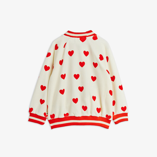 Mini Rodini Hearts aop velour baseball cardigan