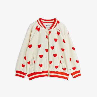 Mini Rodini Hearts aop velour baseball cardigan