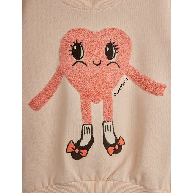 Mini Rodini Heart in shoes chenille sweatshirt Pink
