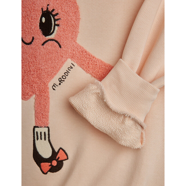 Mini Rodini Heart in shoes chenille sweatshirt Pink