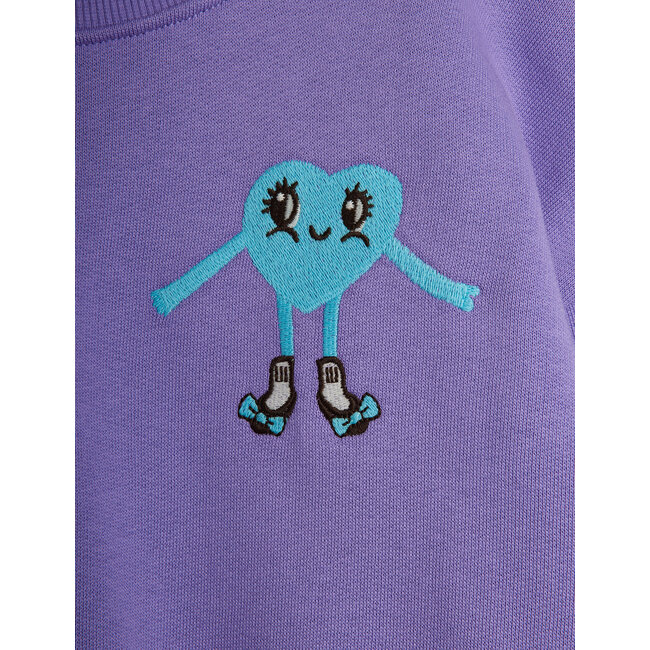Mini Rodini Heart in shoes emb sweatshirt Purple