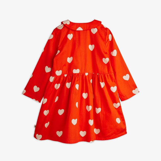 Mini Rodini Hearts aop woven ls dress Red