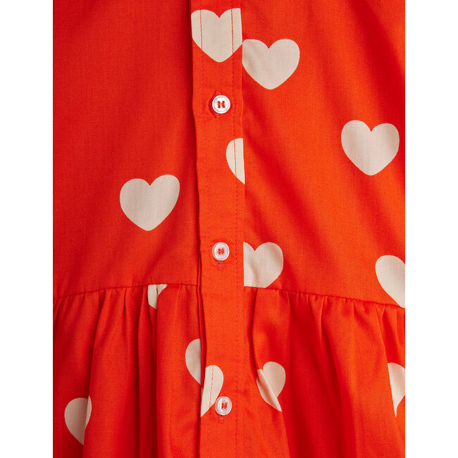 Mini Rodini Hearts aop woven ls dress Red