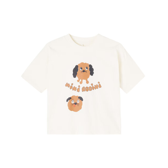 Mini Rodini Doggies sp ss tee Offwhite