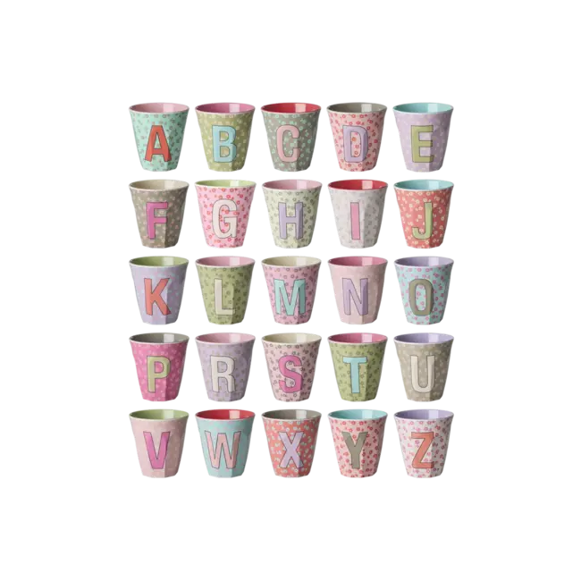 Rice Alfabet beker - Flowers