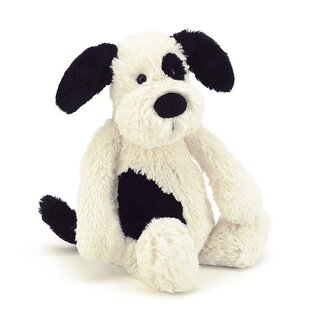 Jellycat Bashful Rufferty Black & Cream Puppy original