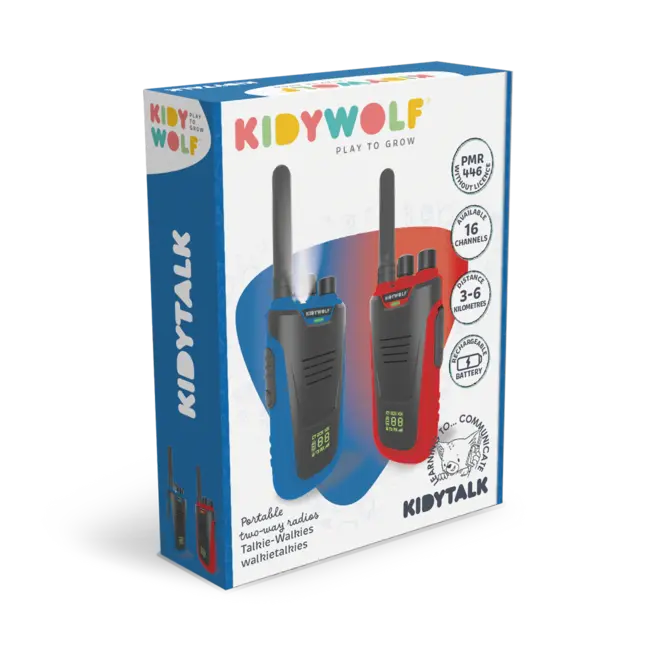 Kidywolf KIDYTALK Walkietalkies Rood Blauw