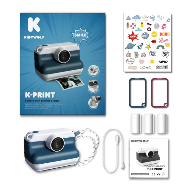 Kidywolf Kidywolf K Print fototoestel met thermische printer Blauw