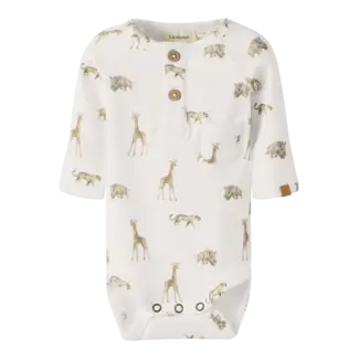 Lil' Atelier NBMGAYO ELM LS SLIM BODY LIL NOOS Coconut Milk ANIMALS