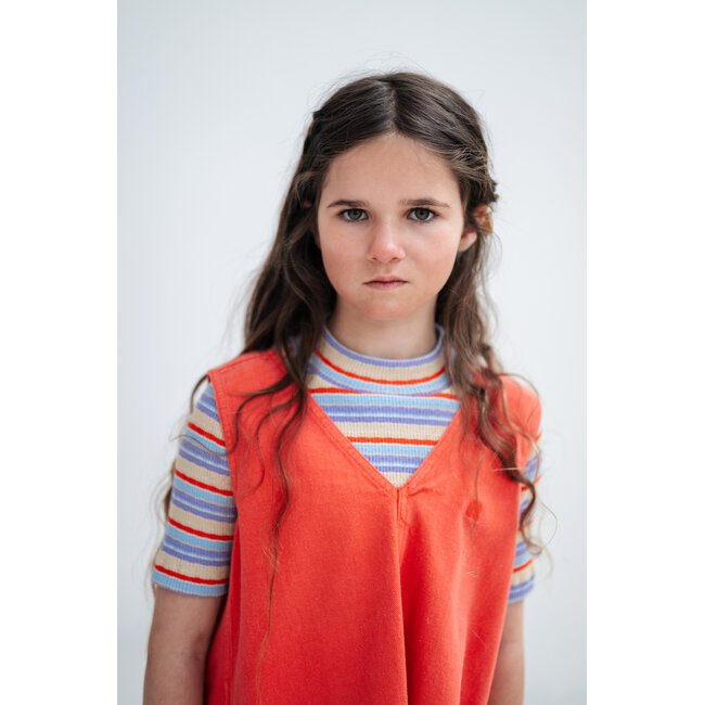 Repose AMS 5. pinafore dress washed flame red