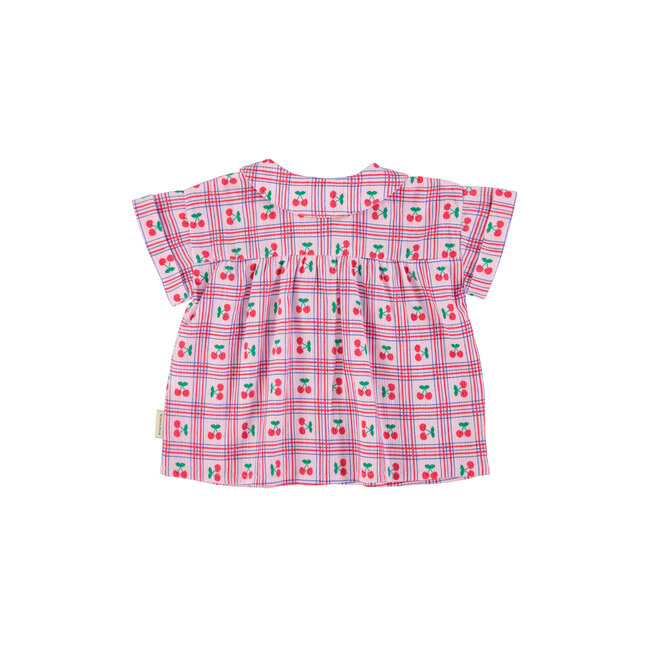 Piupiuchick peter pan collar shirt | lilac w/ cherries allover