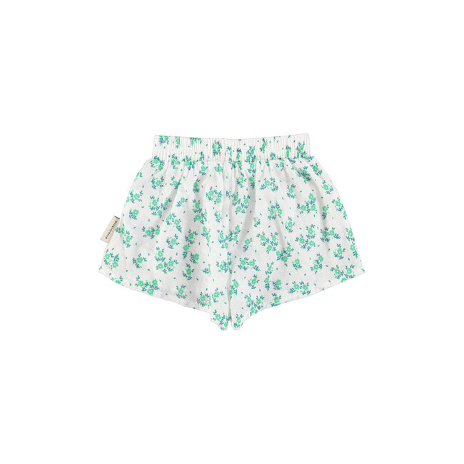 Piupiuchick shorts | ecru w/ green flowers allover