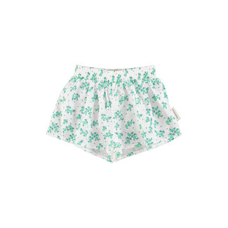 Piupiuchick shorts | ecru w/ green flowers allover