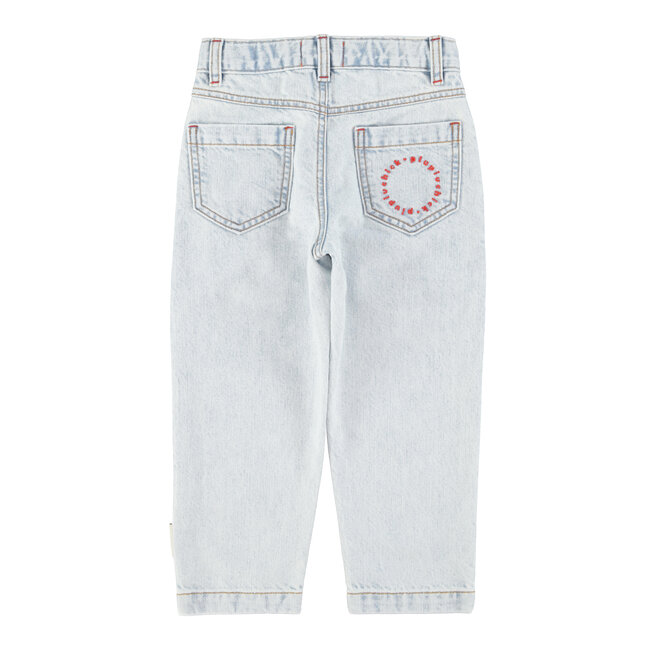 Piupiuchick mom fit trousers | washed light blue denim