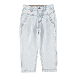 Piupiuchick mom fit trousers | washed light blue denim