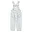 Piupiuchick dungarees | washed light blue denim w/ "peace" print