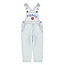 Piupiuchick dungarees | washed light blue denim w/ "peace" print