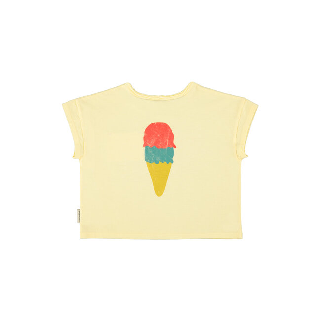 Piupiuchick t'shirt | light yellow w/ "beach bar" print