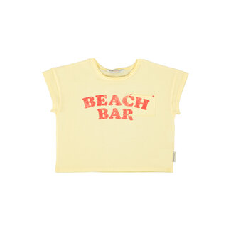 Piupiuchick t'shirt | light yellow w/ "beach bar" print