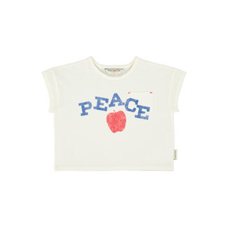 Piupiuchick t'shirt |ecru w/ "peace" print