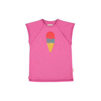 Piupiuchick t-shirt dress | fuchsia w/ ice cream print