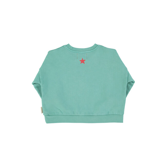 Piupiuchick sweatshirt | turquoise w/ "peace" print