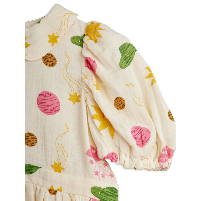 Mini Rodini Space aop muslin woven ss dress