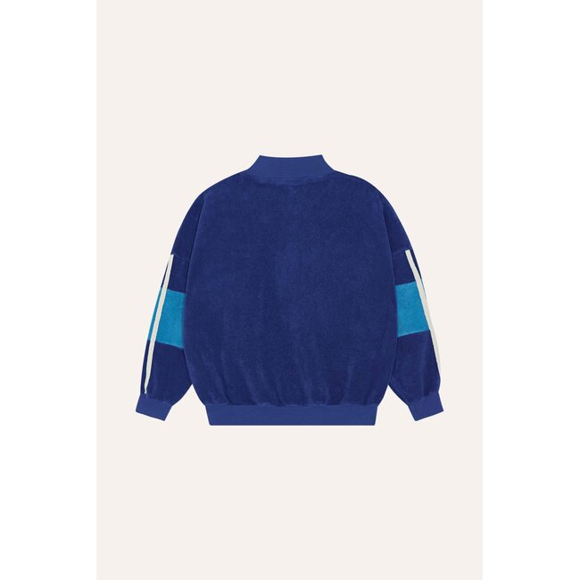 The Campamento Blue Color Block Zipped Sweatshirt BLUE