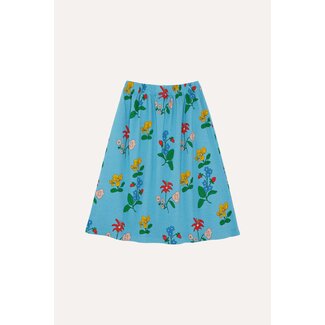 The Campamento Flowers Allover Skirt BLUE