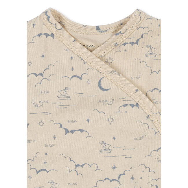 Konges Slojd BASIC LS NEWBORN BODY GOTS CIELO MARINO