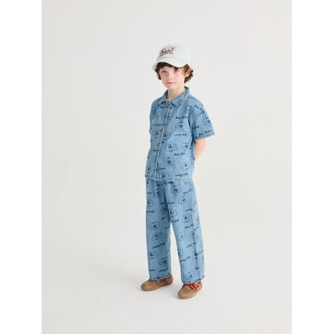 Bobo Choses Pickles The Dog all over light denim pants