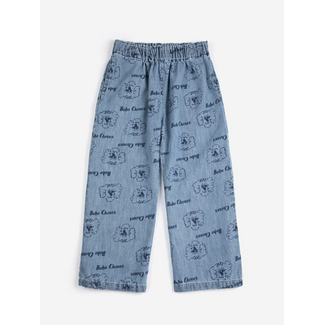 Bobo Choses Pickles The Dog all over light denim pants