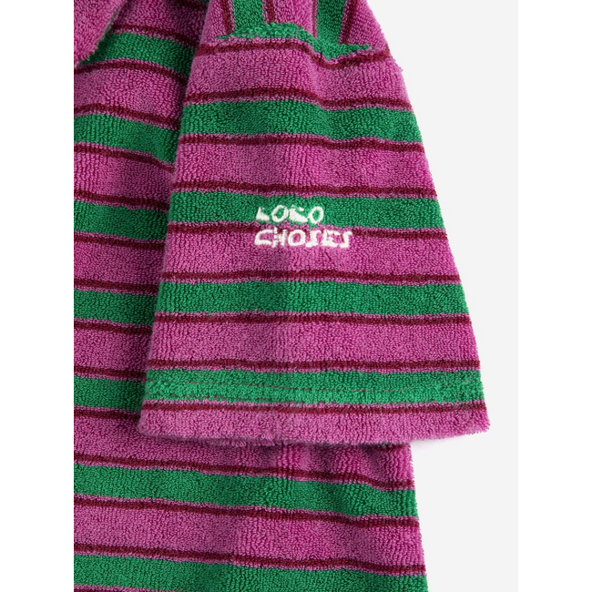 Bobo Choses Striped terry cloth polo dress