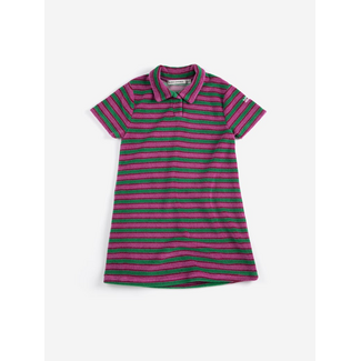 Bobo Choses Striped terry cloth polo dress