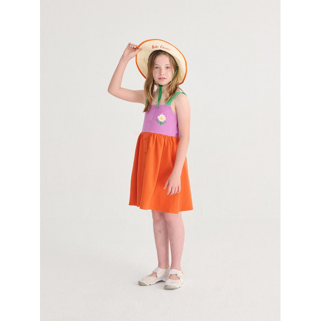 Bobo Choses Pixel Daisy color block woven dress