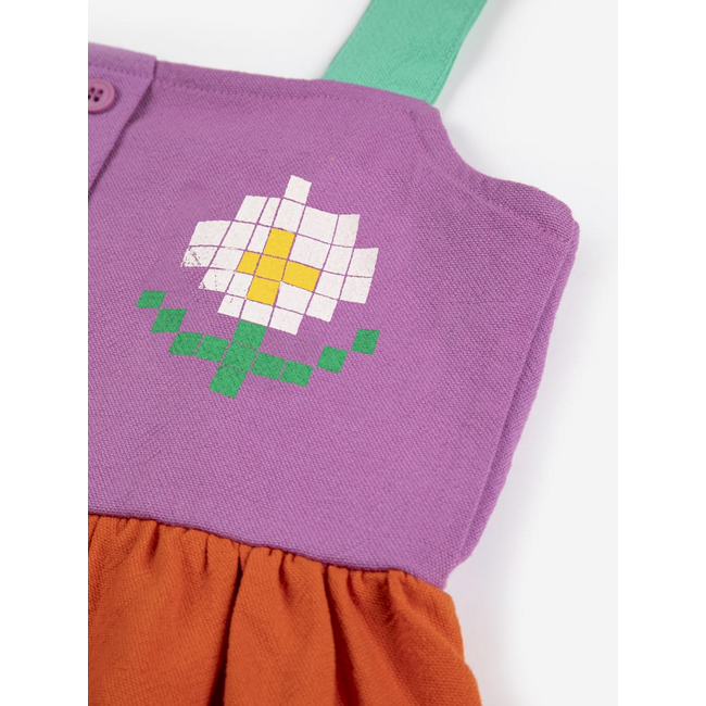 Bobo Choses Pixel Daisy color block woven dress