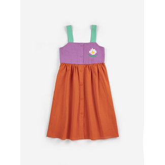 Bobo Choses Pixel Daisy color block woven dress