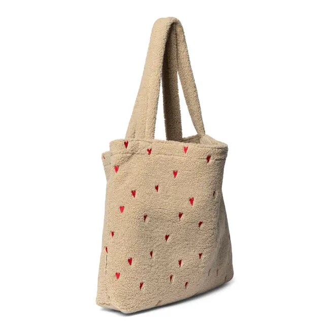 Teddy Hearts Mom Bag Ecru hearts