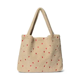 Teddy Hearts Mom Bag Ecru hearts