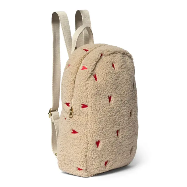 Teddy Hearts Mini Backpack Ecru hearts