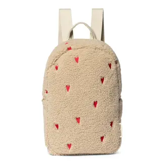 Teddy Hearts Mini Backpack Ecru hearts