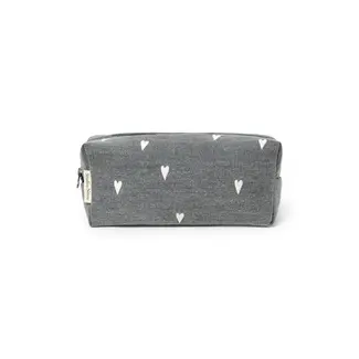 Denim Pouch Grey hearts