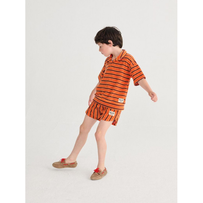 Bobo Choses Striped Brick terry cloth polo