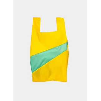 SUSAN BIJL The New Shopping Bag Sunflower & Holly Green Medium