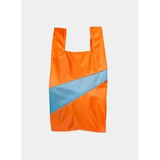 SUSAN BIJL The New Shopping Bag Orange & Ocean Medium