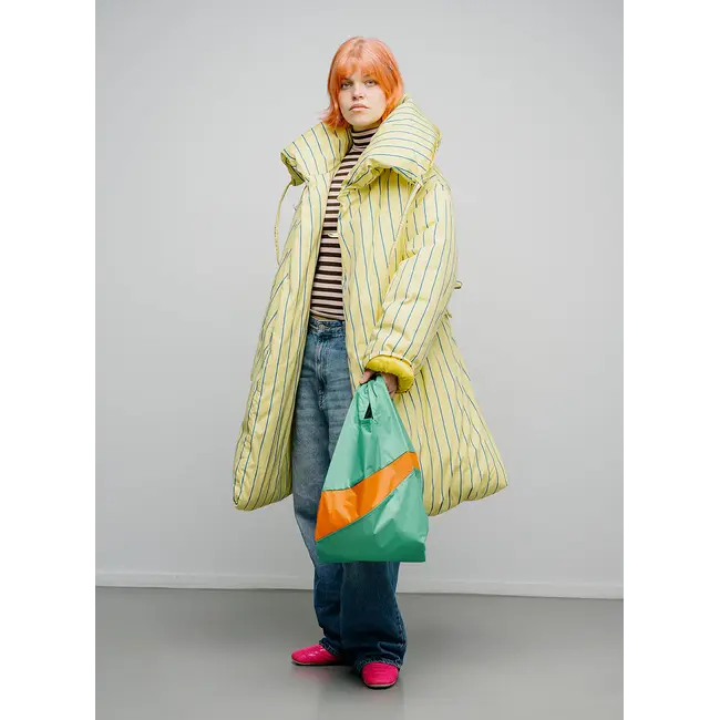 SUSAN BIJL The New Shopping Bag Holly Green & Orange Medium